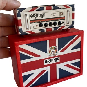 Orange Amp Replica UK Collectible - Miniature Classic Union Jack Orange Amp for Display with Mini Guitars