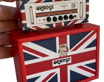 Orange Amp Replica UK Collectible - Miniature Classic Union Jack Orange Amp for Display with Mini Guitars