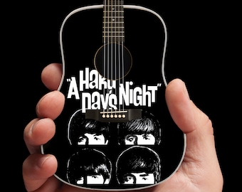 Beatles Collectible Hard Day's Night Album Tribute Mini Acoustic Guitar Replica