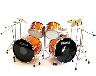 Metallica Collectible Magnetic Orange Mini Drum Kit Replica Miniature Drum Display