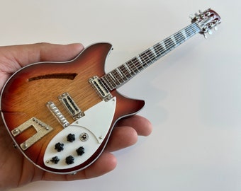 Beatles Collectible - George's Signature 12-String Sunburst Semi Hollow Body Mini Guitar Replica