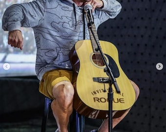 Guitarra acústica auténtica grabada con láser - Guitarra acústica promocional de cuerpo completo Dreadnought natural