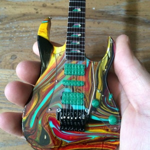 Steve Vai Signature Universe Swirl 7 String Miniature Guitar Replica Collectible main image 1