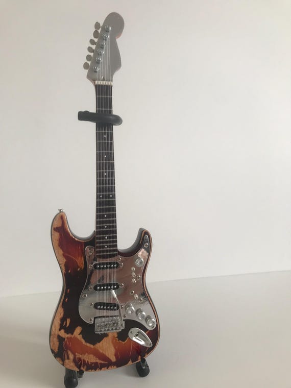 Frank Zappa Jimi Hendrix Burnt Guitar Fender Strat Mini Guitar