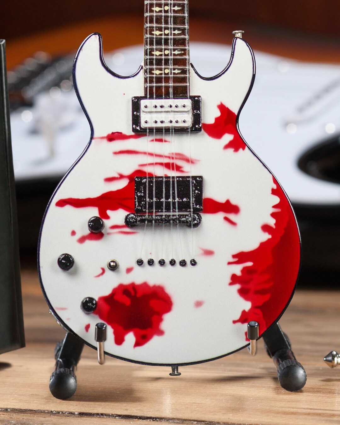 Officially Licensed Zacky Vengeance Blood Splatter Mini Guitar