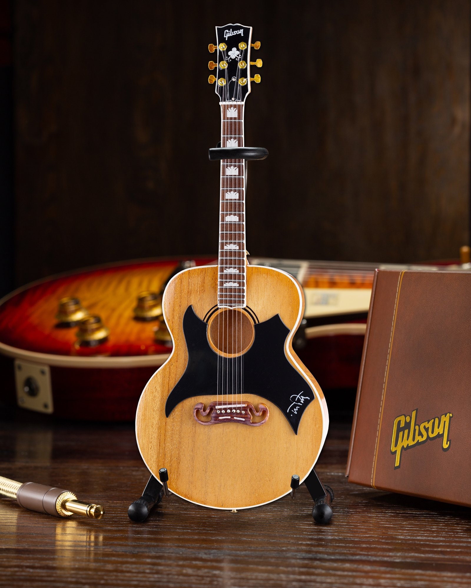 稀少 GIBSON SJ-200 ミニチュアギター 模型 スタンド ケース付 Amazon.com: Gibson SJ-200 Miniature Replica Model Wildflower