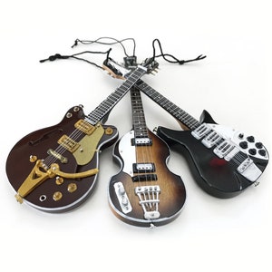 Beatles Ornament SET of 3 - Holiday Christmas Ornaments - 6" Hanging Ornament Fab Four