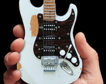 Licensed Fender™ Strat™ - Vintage White Miniature Guitar Model Fender by AXE HEAVEN®