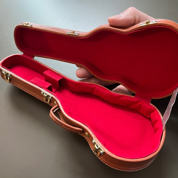 Gibson® Guitar Case for Mini Guitars - Real Case - Handcrafted Gibson Les Paul Original Hardshell Case Brown