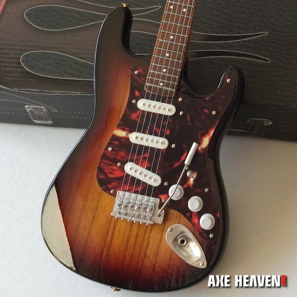 Classic Fender Strat Collectible Sunburst Fender with Tortoiseshell Pickguard Stratocaster Mini Guitar Replica Official Fender™