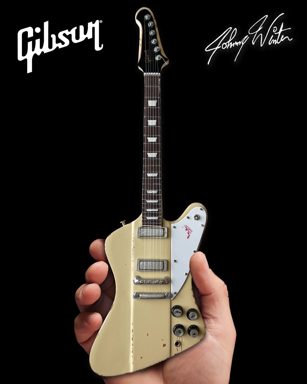 Johnny Winter 1964 Gibson Firebird V Polaris White Vintage