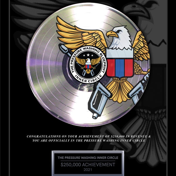 Deluxe Personalized Platinum Record Award, 12 inch Platinum Record Award, 18" x 22" Custom Framed Award, Custom Graphic ON REAL 12" Record