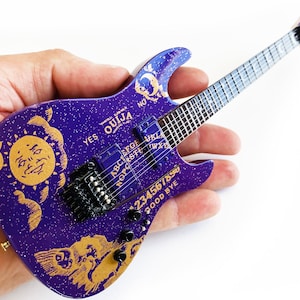 Metallica Collectible Kirk Hammett Mini Guitar - Purple Ouija Replica Guitar - Miniature Guitar