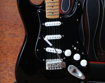 Solid Black Stratocaster Official Fender™ Miniature Black Strat