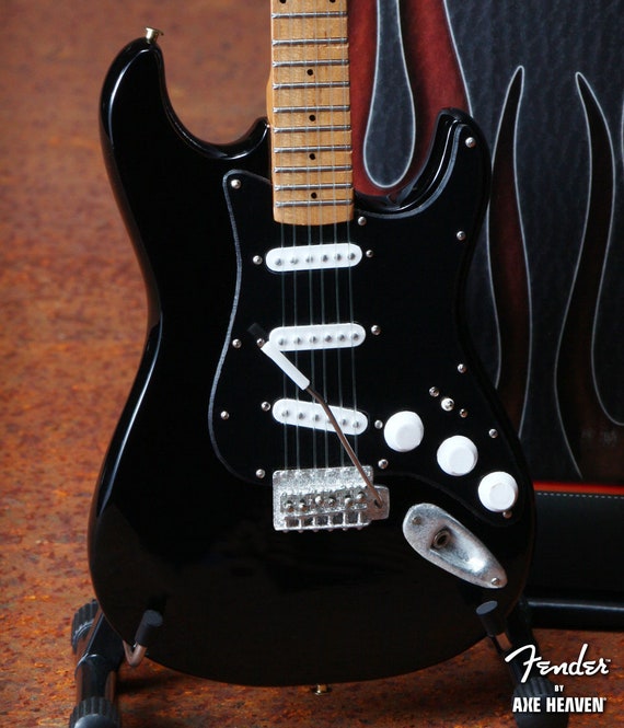 Solid Black Stratocaster Official Fender™ Miniature Black Strat