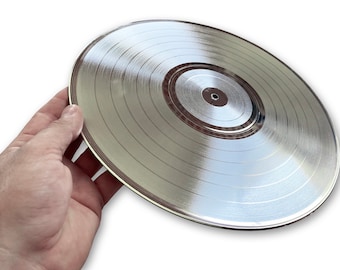 Blank Record 12&quot; Platinum Record - REAL RECORD - 33 1/3 rpm Metalized Platinum LP - Music Industry Standard - Volume Pricing Available