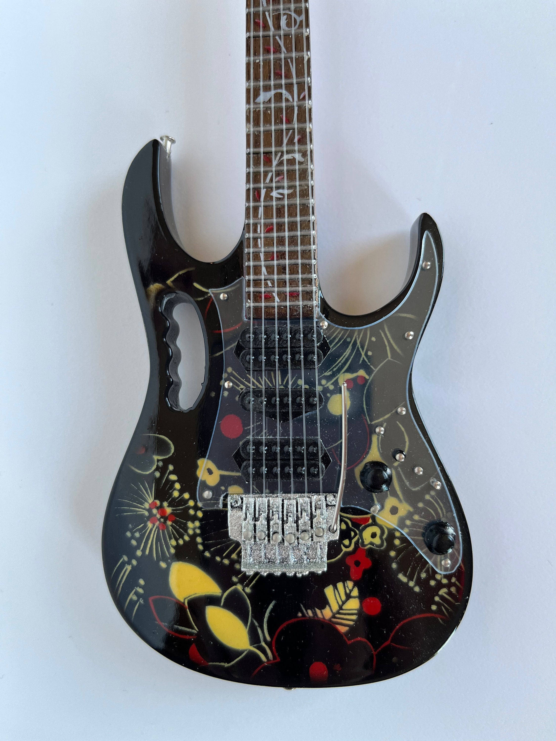 Steve Vai Collectible - Ibanez JEM Black Floral Pattern Miniature