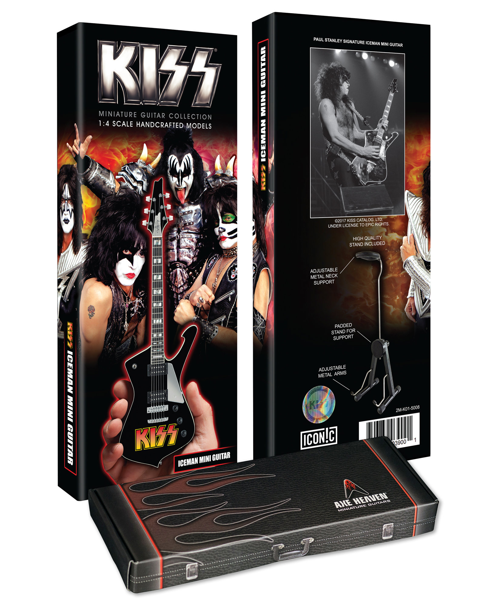 KISS コレクター向け **3 個セット** ミニチュア ギター レプリカ 