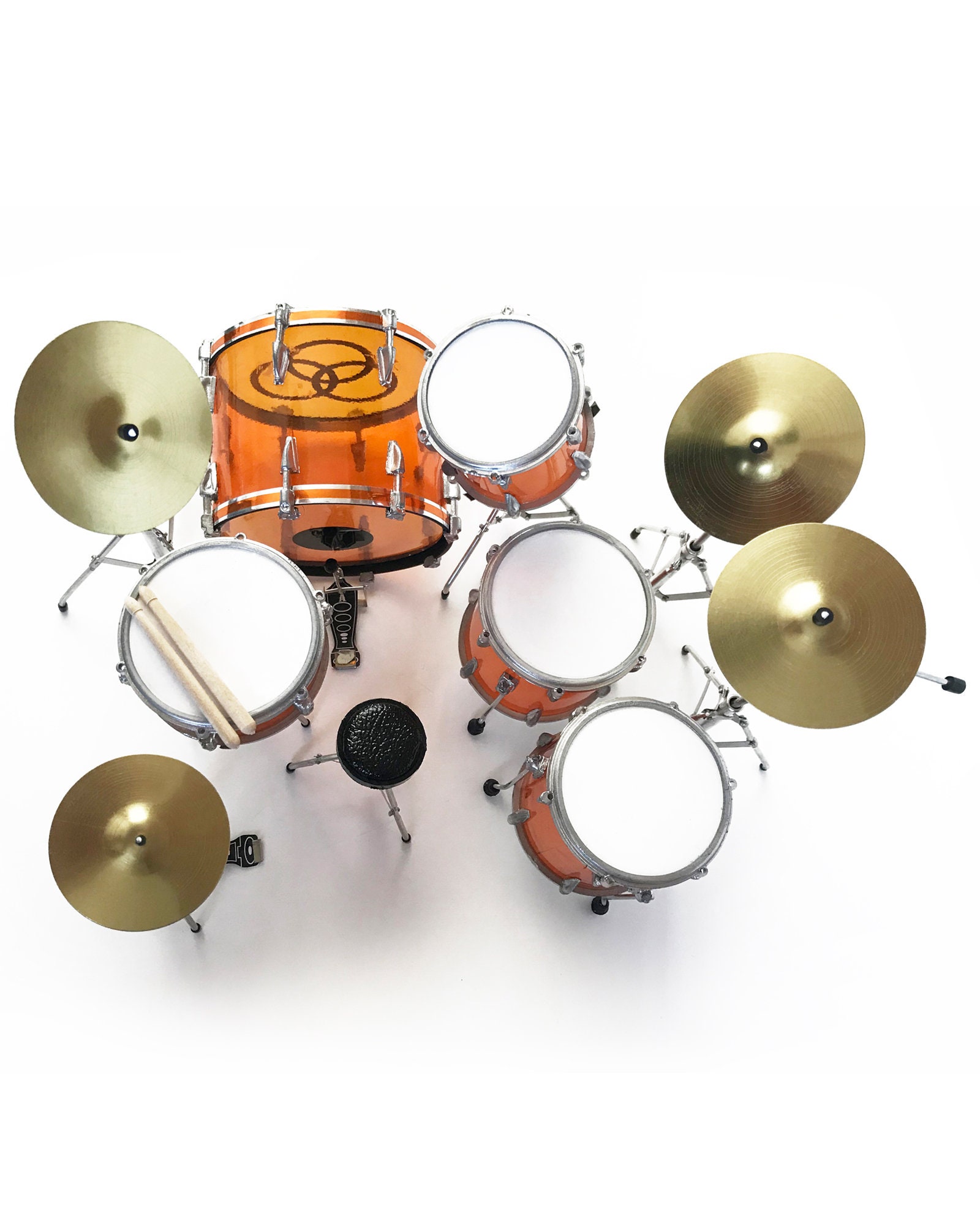 Led Zeppelin Collectible John Bonham Vistalite Drum Kit Miniature