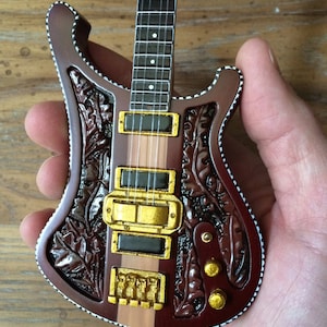 Motorhead Collectible Lemmy Kilmister Carved Bass Miniature Guitar Replica