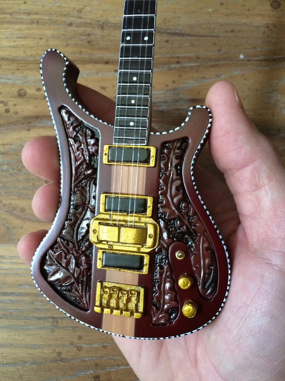 Motorhead Collectible Lemmy Kilmister Carved Bass Miniature Guitar