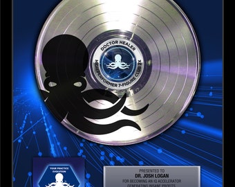 REAL VINYL RECORD Deluxe Personalized Gold Record Award, 12 inch Gold Record Award, 18&quot; x 22&quot; Custom Framed Award, Custom Graphic