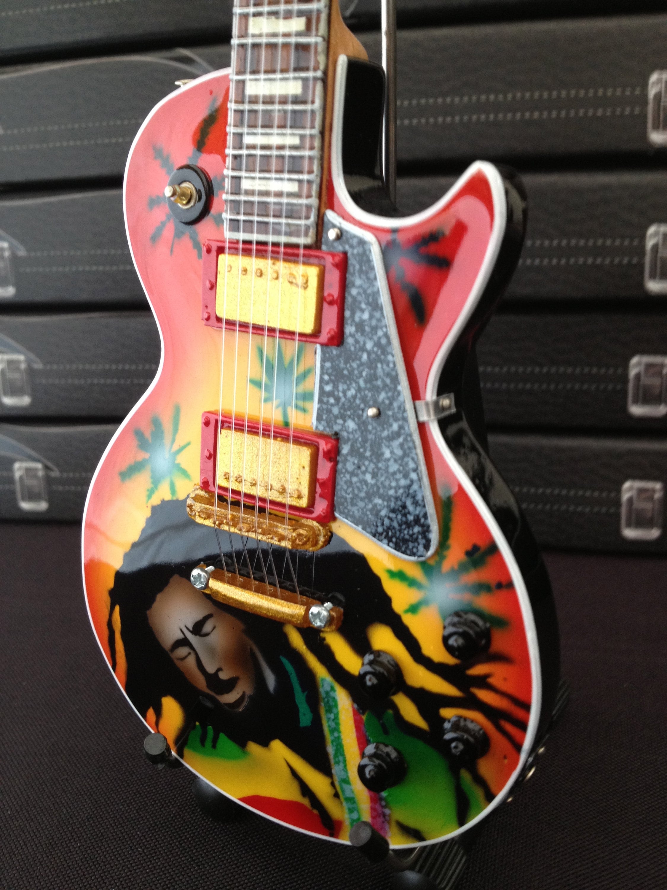 Bob Marley Collectible Mini Guitar Model Reggae Memorabilia One