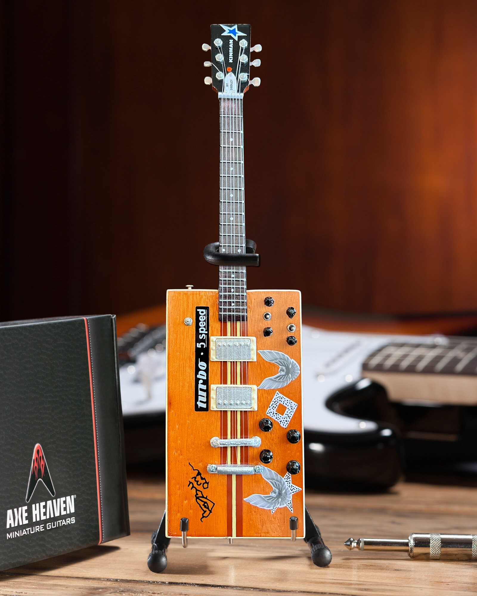 Bo Diddley Twang Machine Guitar Turbo 5-speed Kinman Custom Box