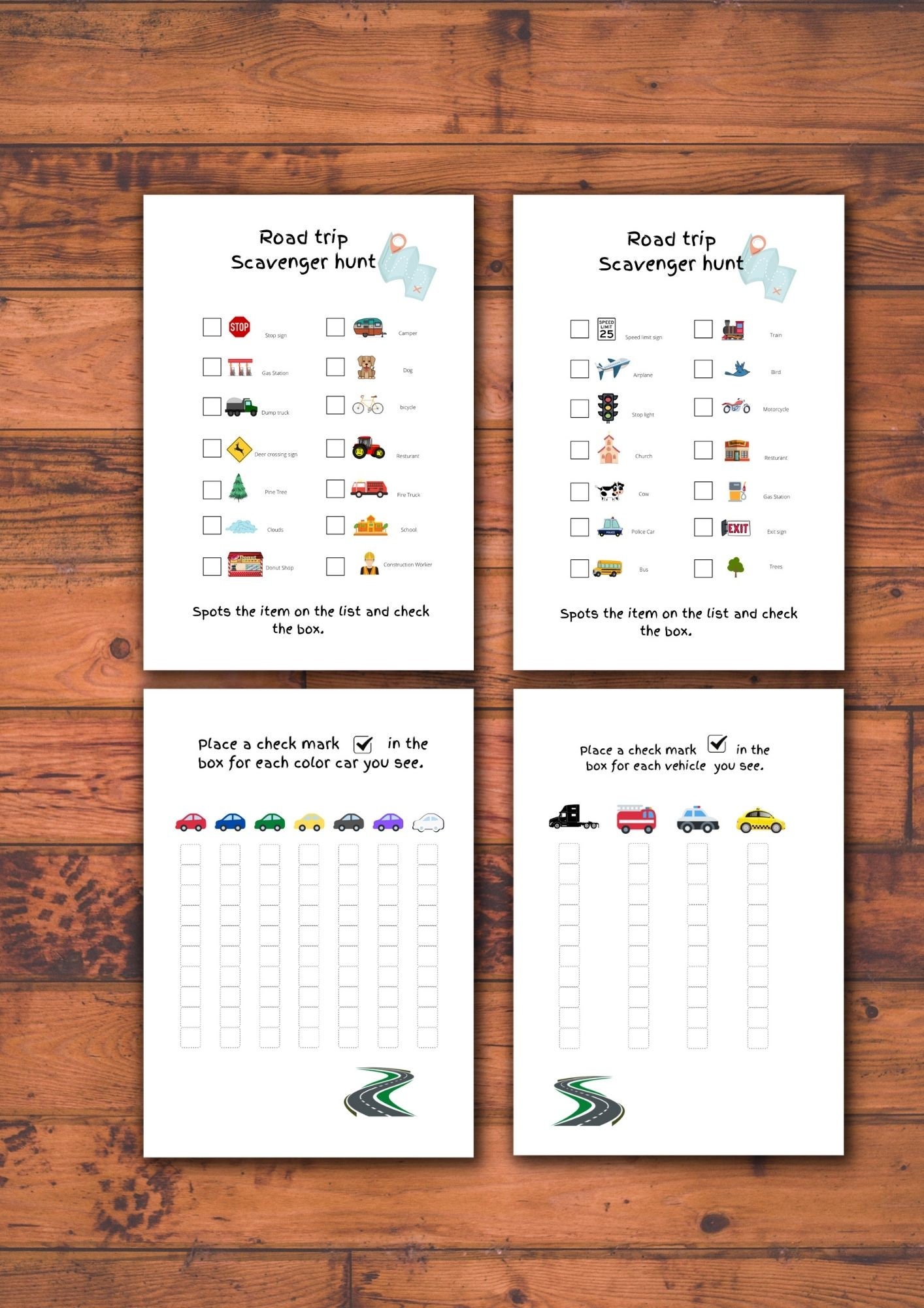 Printable Road Trip Activity Pages &amp; Games. - Etsy