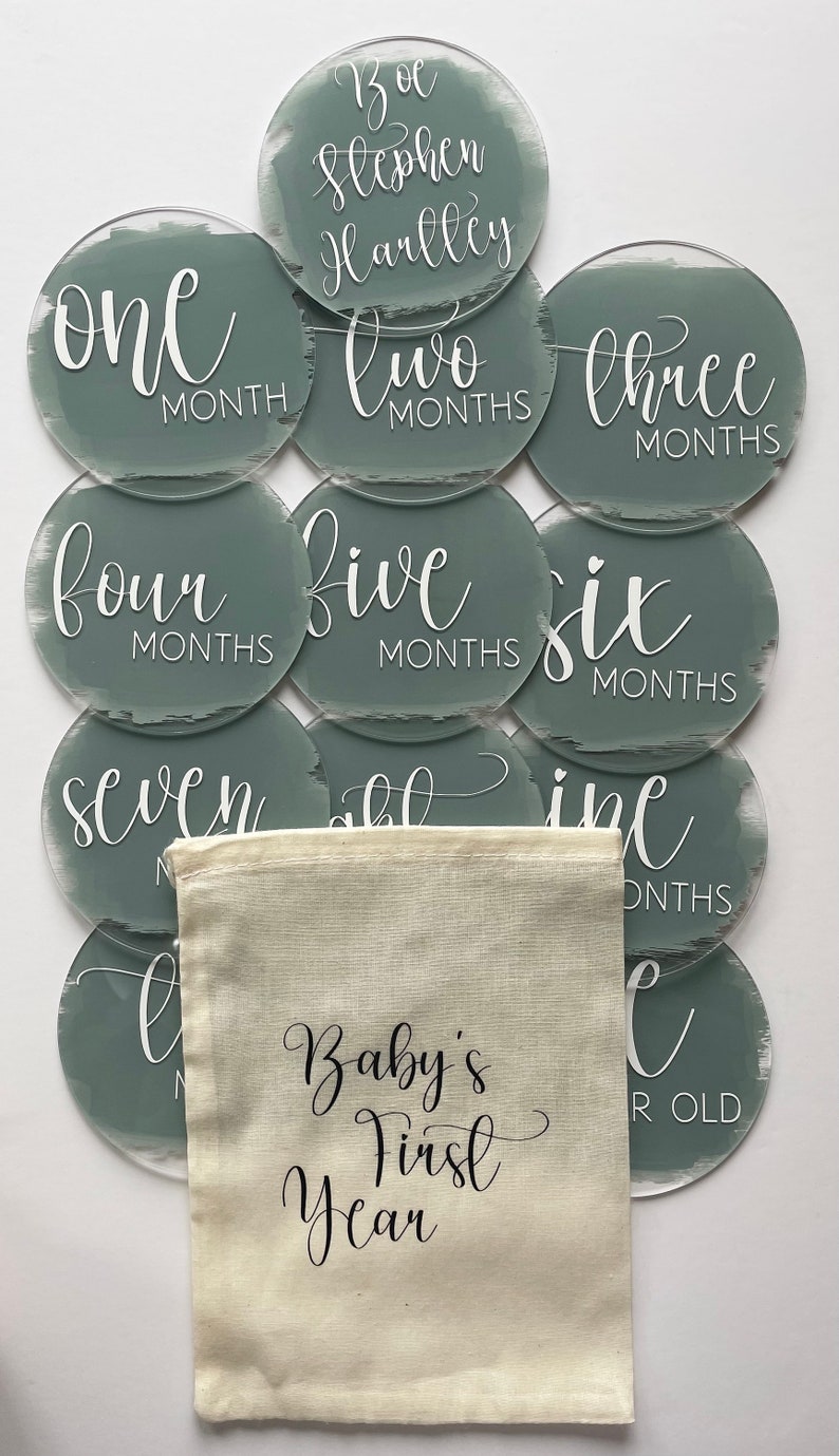 Baby Milestones | Acrylic Baby Milestone Set | Baby's First Year | New ...