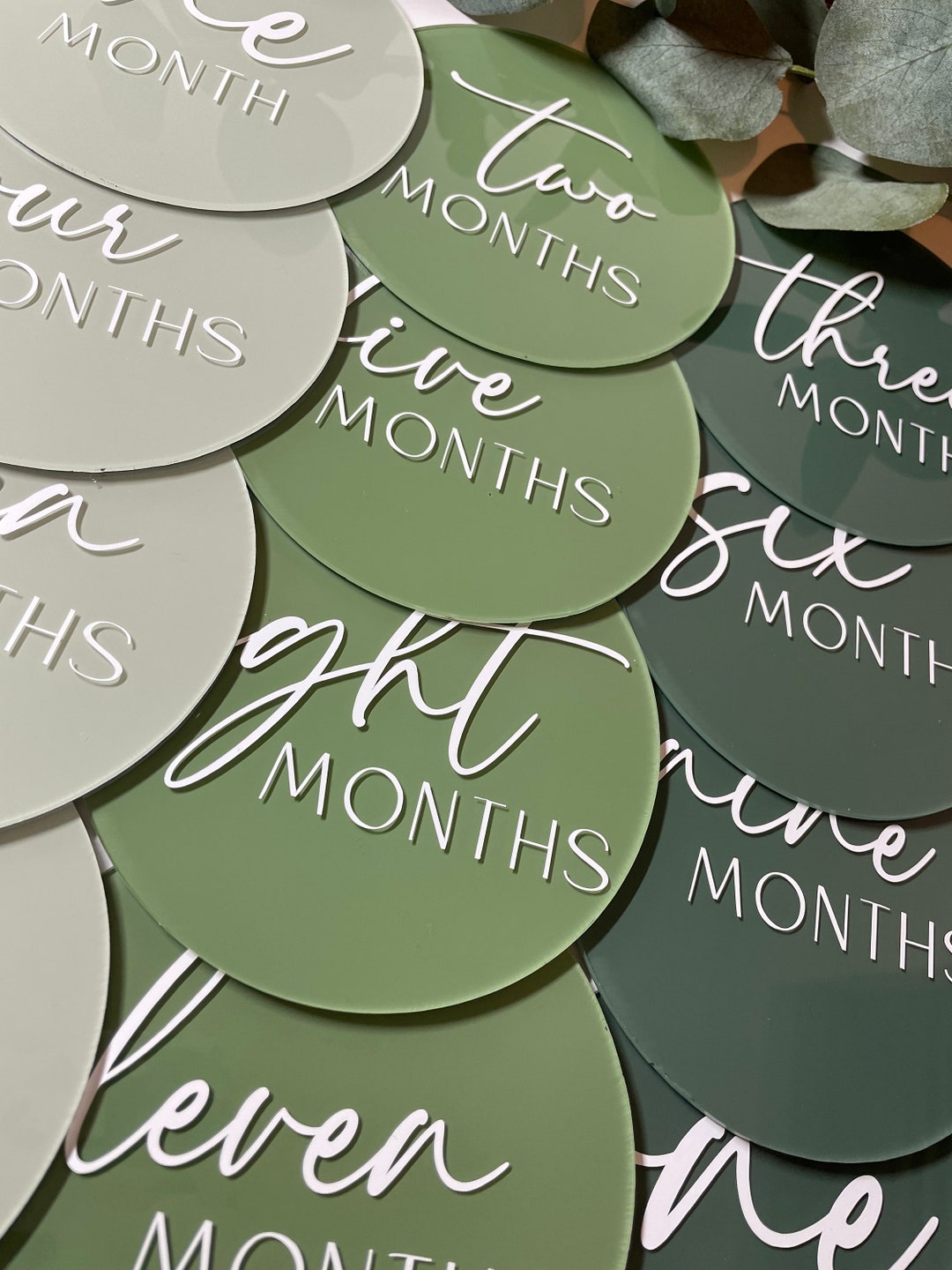 Baby Milestones | Green Toned Acrylic Baby Milestone Set | Baby's First ...