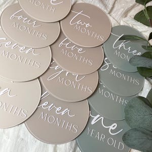 Baby Milestones | Neutral Toned Acrylic Baby Milestone Set | Baby's ...