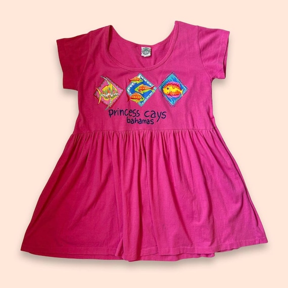 80s pink babydoll bahamas souvenir dress