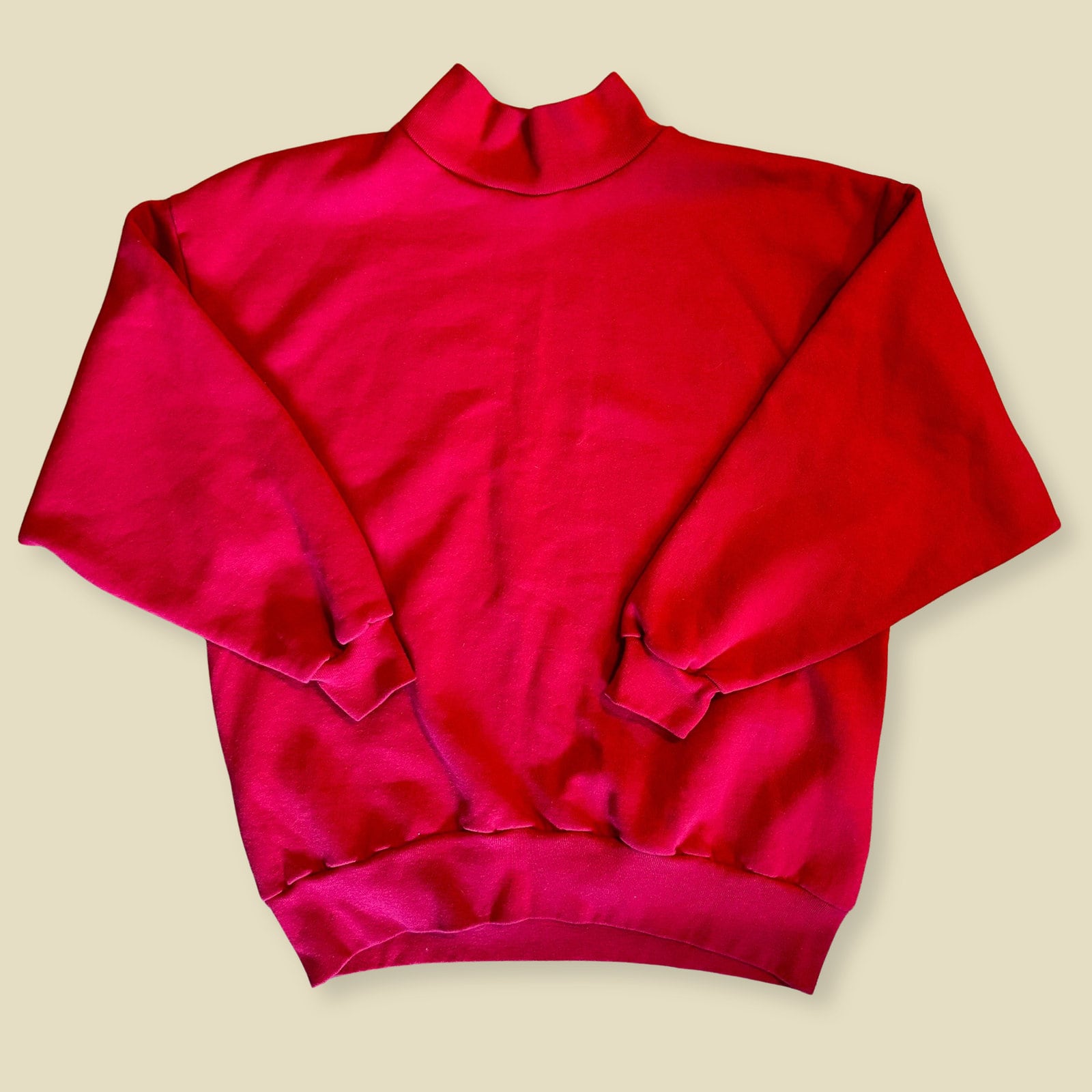 Vintage Sunbelt Sportswear Bright Red Mock Neck Crewneck Sweatshirt Etsy