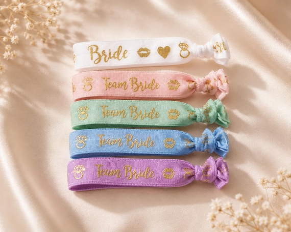 Team Bride Bracelet, Hen Party Wristband, Bride Bracelet, Bridesmaid Hen Do Favour, Team Bride Hair Tie, Bachelorette Party Gift