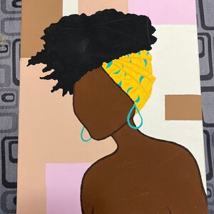 Black women wall art. Modern black women painting. African American wall art. African women art, Portrait Painting- canvas original painting