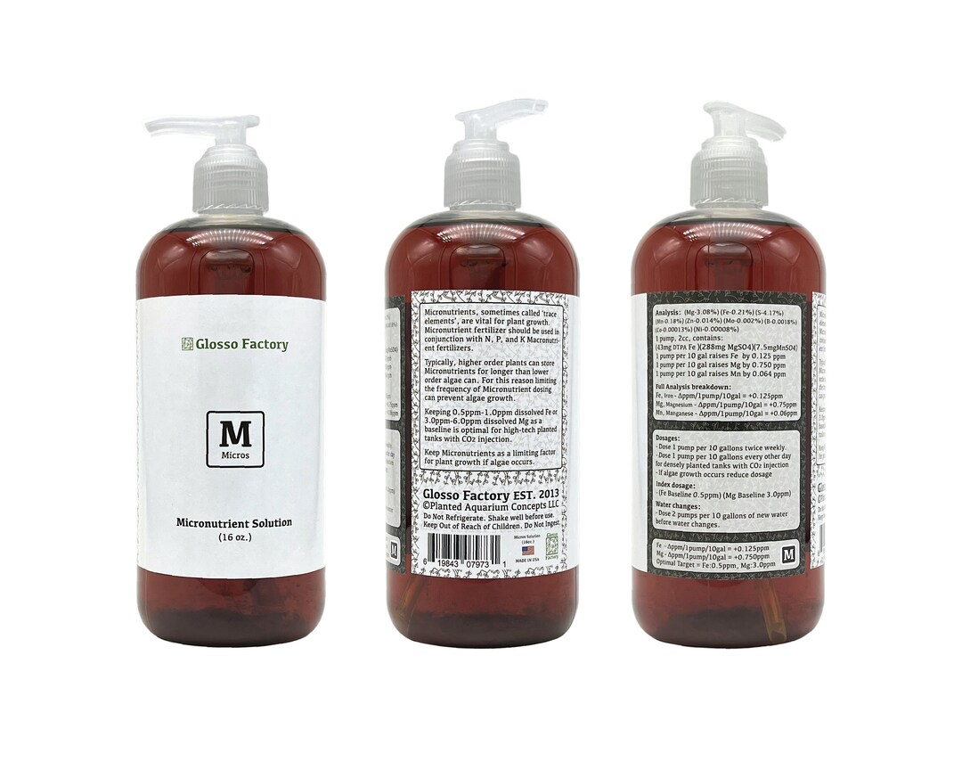 Glosso Factory Micronutrient Fertilizer for Aquatic Plants, 16oz Pump