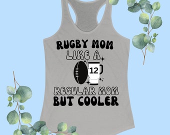 Rugby-Mama-Tanktop, Rugby-Mama-Shirt, Rugby-Mama-Geschenk, Spieltag-Shirt, Rugby-Ball-Tanktop, Sport-Mama-Geschenk, Rugby-T-Shirt, individuelles Sport-Mama-Shirt