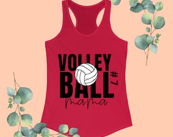 Débardeur de maman de volleyball, chemise de maman de volleyball, chemise de volleyball, chemise de numéro personnalisé, chemise de jour de match, volleyball de plage pour hommes, maman de sports