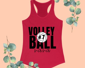 Débardeur de maman de volleyball, chemise de nana de volleyball, chemise de volleyball, chemise de numéro personnalisé, chemise de jour de match, volleyball de plage pour hommes, maman de sports
