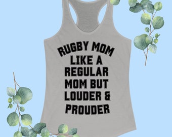 Rugby-Mama-Tanktop, Rugby-Mama-Shirt, Rugby-Mama-Geschenk, Spieltag-Shirt, Rugby-Ball-Tanktop, Sport-Mama-Geschenk, Rugby-T-Shirt, individuelles Sport-Mama-Shirt