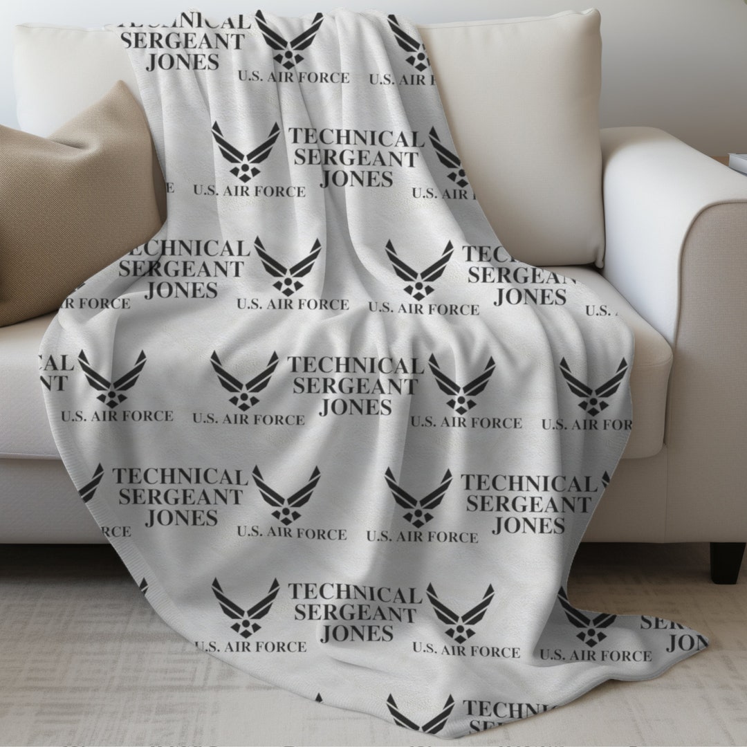 Personalized Air Force Blanket Technical Sergeant Gift USAF Sergeant