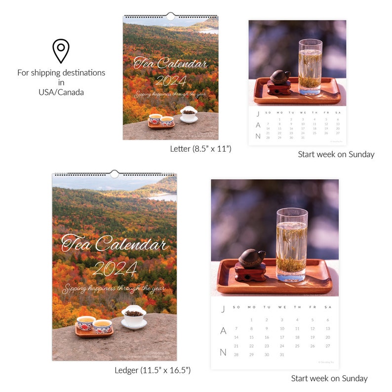 2024 Tea Calendar Sipping Happiness Through the Year Wall Calendar Etsy