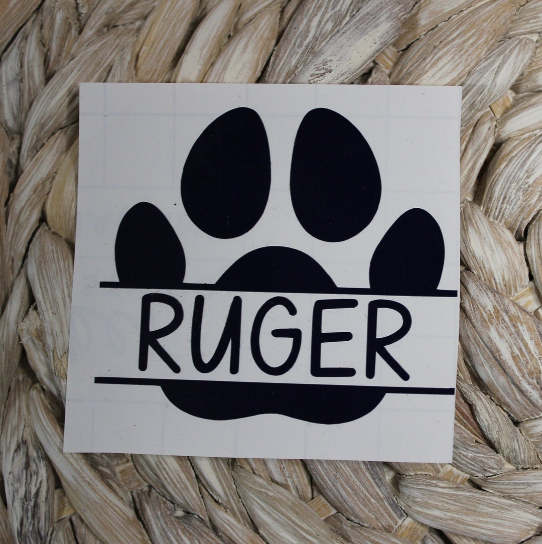 Personalized Dog Paw Vinyl Decal With Your Dogs Name Etsy