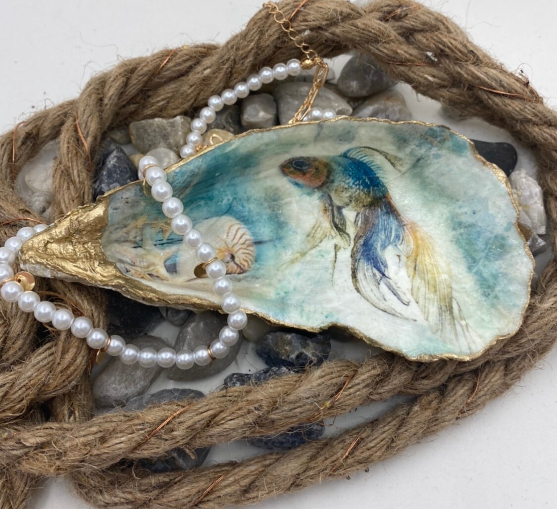 Huître Décorative de Normandie, Coquillage, Cadeau Original, Vide-Poche, Déco, Décoration, La Mer, L