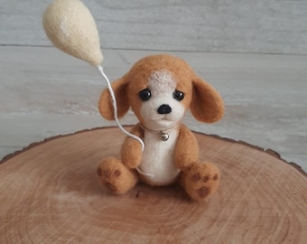 Felted Wool Sweet Dog Figure, Felted Wool Animal Figure, Felted Figure Toy, Healthy Natural Felt Toys, Baby Toys Gifts, Birthday Gifts