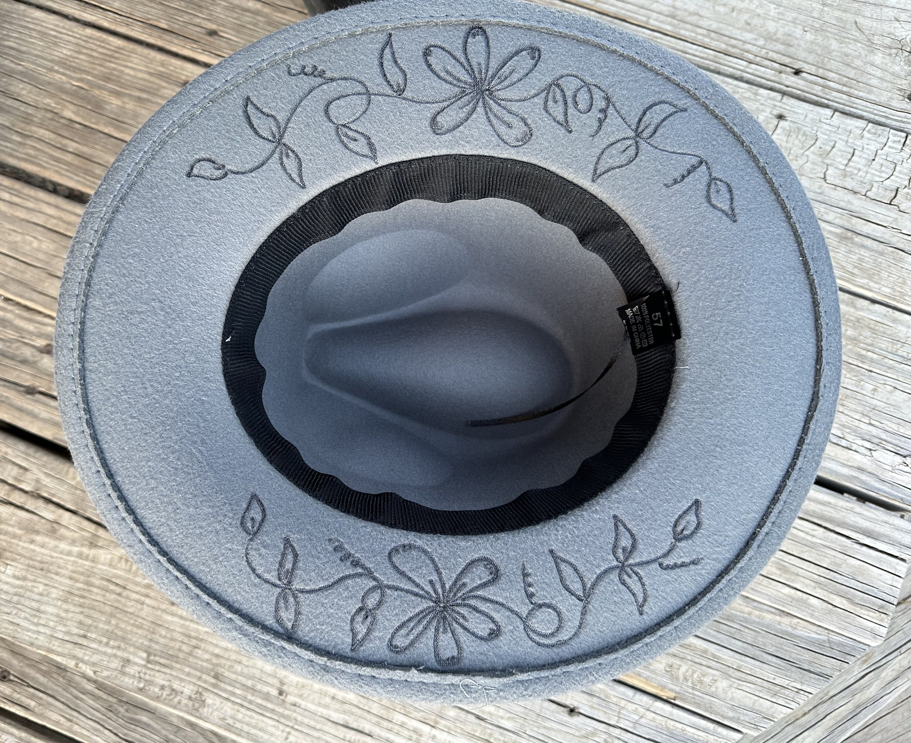 Burned Fedora: Gray Pyrography Hat With Custom Band - Etsy display picture 1
