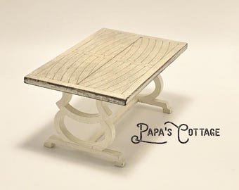 KIT - Handmade Miniature Dollhouse table 1:12 Scale - Reagan Dining Table