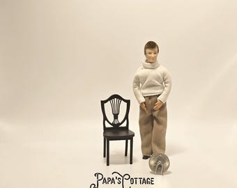 KIT - Handmade Miniature Dollhouse Dining Chair 1:12 Scale - Lennox Model