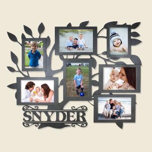 Unfinished Personalized Engraved Family Tree Photo Frame Collage For Wedding Gift DIY